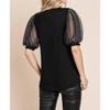 Women's Shimmer Puff Sleeve Blouse - Emerald Collection - 2 of 3