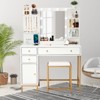 Makeup Vanity Desk with Stool and Charging Station, White Vanity Set Makeup Table with Mirror & Lights - 4 of 4