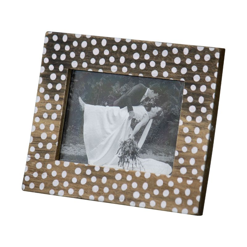 White Polka Dot Pattern 4x6 inch Wood Decorative Picture Frame - Foreside Home & Garden, 3 of 9
