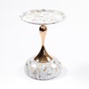Mermaid Tail End Coffee Round Side Table w/Metal Pedestal,Martini Drink&Minimalist Accent Table for Small Living Room Spaces - 2 of 4
