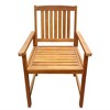 vidaXL Garden Chair Set of 6 Grey Solid Acacia wood Standard Durable - Brown Set of 2 - 3 of 4