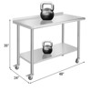 Stainless Steel Prep Table 48x24 Inch, NSF Certified Kitchen Work Table with Adjustable Undershelf, Heavy Duty & Rustproof for Restaurants, Bakeries - 3 of 4