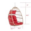 Outdoor Swing Egg Chair,Garden Rattan Hanging Egg Chair With Water Resistant Cushion,Egg Chair For Patio,Garden-Cuddlewood - 4 of 4