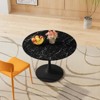 Round Dining Table with Printed Wood Grain Table Top,Metal Base Pedestal Kitchen Table for 4-6 Person for Kitchen Small Space-Maison Boucle - 4 of 4