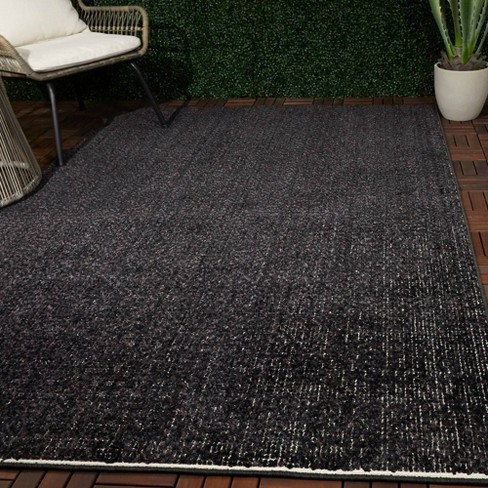 7' x 10' Outdoor Rug Distressed Black - Threshold™