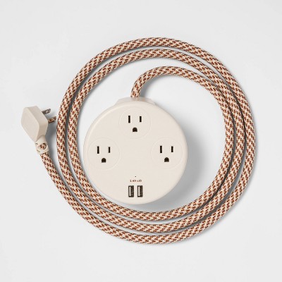 heyday™ 3-Outlet Surge Protector with 6' Extension Cord- Stone White