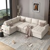 108" Pull-Out Sleeper Sofa Couches, Upholstered Modular Sectional Sofa with USB and Type-C Interfaces-ModernLuxe - 2 of 4