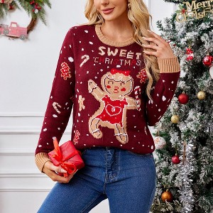 Garvee Women's Ugly Christmas Sweater Caidigans Knitted Long Sleeve Open Front Pullover Sweaters - 1 of 4
