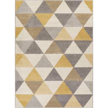 Isometry Modern Geometric Triangle Soft Area Rug