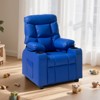 Kids Reclining Chair, Toddler Recliner with Cup Holders and Pockets, 107° to 126° Adjustable Backrest, Easy-to-Clean PU Leather Recliner Couch - 2 of 4