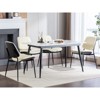 ORRD Set of 2 Mid-Century Modern Dining Chairs, Retro Faux Leather with Bentwood Back & Metal Legs for Kitchen & Dining Room,Black - 3 of 4