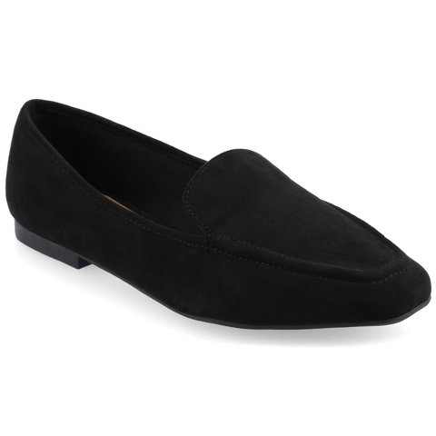 Женские туфли Journee Collection Women's Tullie Slip On Square Toe Loafer Flats Black 8