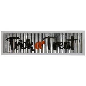 Northlight "Trick or Treat" Halloween Metal Wall Sign with Wood Frame - 27.5" - 1 of 4