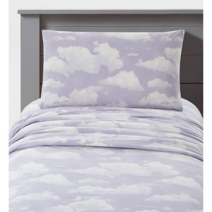 Teen Cloud Jersey Sheet Set Light Purple - Makers Collective - 1 of 4