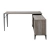 NicBex Home Office Desk L-Shaped Morden Writing Desk with 6 Storage Compartments, Sliding Door, Wooden Desktop and Metal Legs for Study and Work - 3 of 4