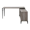 NicBex Home Office Desk L-Shaped Morden Writing Desk with 6 Storage Compartments, Sliding Door, Wooden Desktop and Metal Legs for Study and Work - image 3 of 4