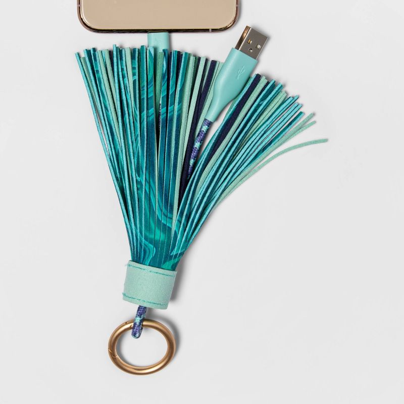 12" Lightning to USB-A Tassel Keychain Cable - heyday™, 3 of 5