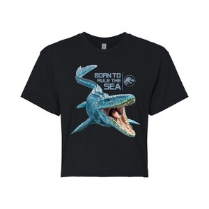 Women's - Jurassic Park - Born To Rule The Sea Cropped Graphic T-Shirt - 1 of 4