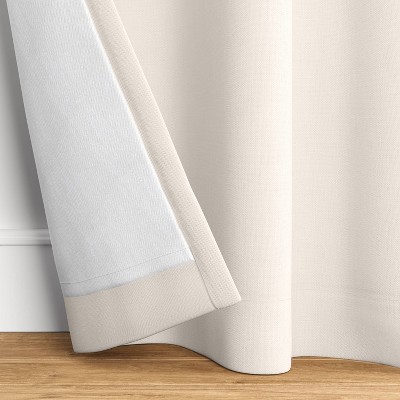 Cream Velvet Blackout Window Curtain Panel with Rod Pocket