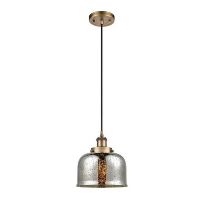 Bell - 1 Light Cord Hung Mini Pendant In Industrial Style-10 Inches Tall and 8 Inches Wide