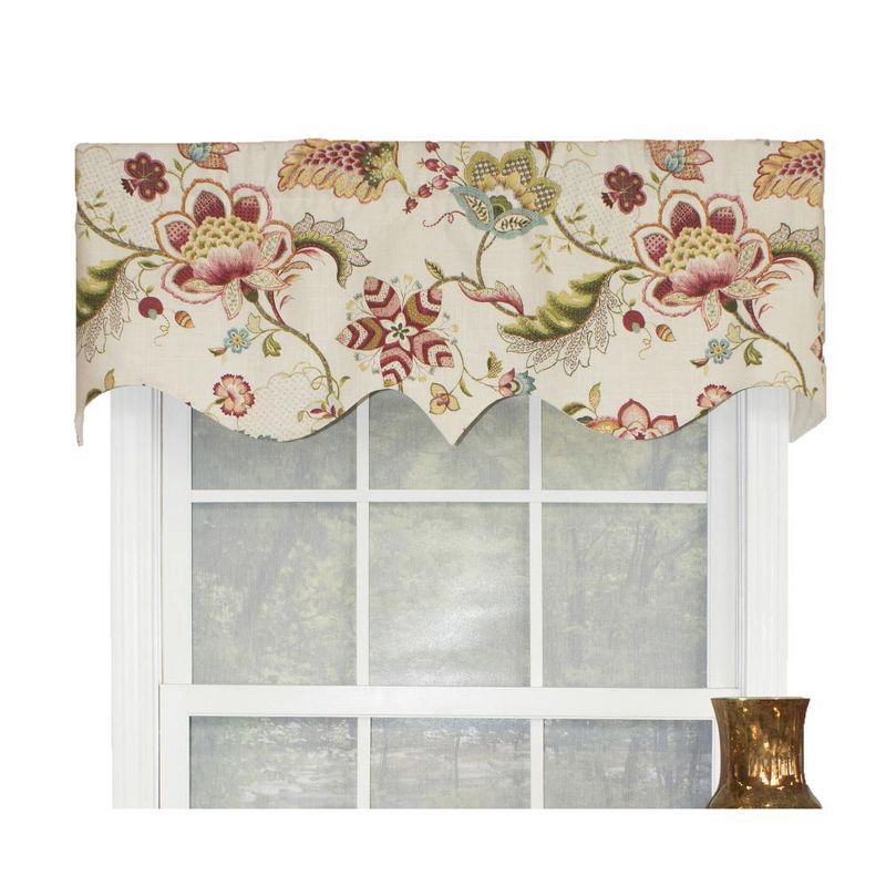 Ophelia Regal Style 3" Rod Pocket Valance 50" x 17" Multicolor by RLF Home, 1 of 5