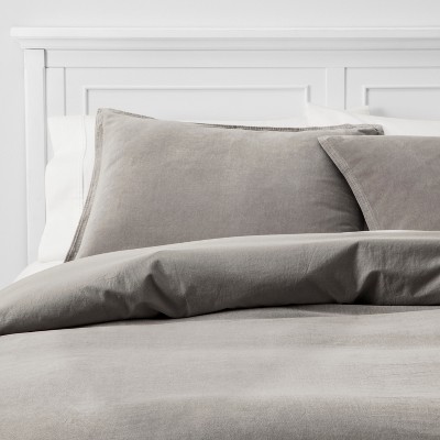 King Cotton Velvet Duvet Cover And Sham Set Gray - Threshold™ : Target