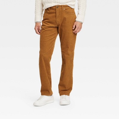 Men's Straight Fit Corduroy 5-Pocket Pants - Goodfellow & Co™ Gingerbread  Brown 30x30