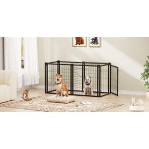 CAVINAS 47.2" Dog House for Small Medium Dogs,Farmhouse Wooden Dog Crate with Top,Dog Kennel for Indoor - 1 of 4