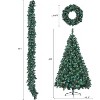 6FT Pre-Lit Aspen Fir Artificial Christmas Tree Set with Wreath & Garland, Xmas Tree with Multi-Color LED Lights - Maison Boucle - 3 of 4