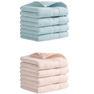 REGALWOVEN Solid Striped Cotton Soft Absorbent Hand Towels for Bath Hotel Spa 13" x 29" - 1 of 4