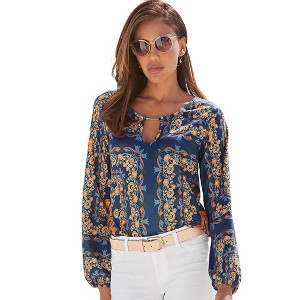 Women's Printed Keyhole Top - LASCANA - 1 of 4
