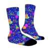 Happy Birthday Blue Cake Women Printed Crew Socks Funny Funky Socks Soft Polyester Novelty Gifts for Artists Men - 3 of 4