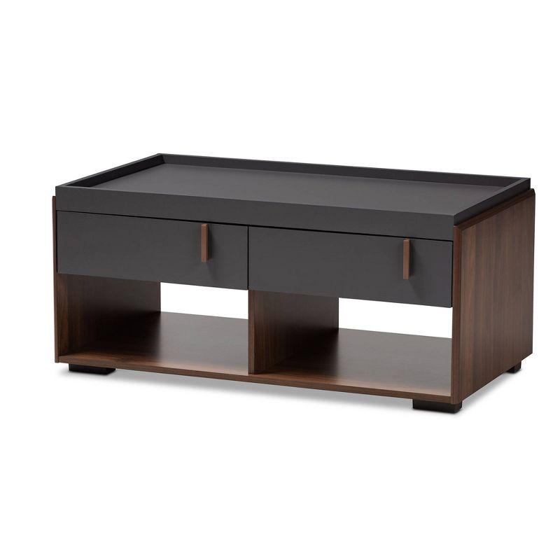 2 Drawer Rikke Two-Tone Wood Coffee Table Gray - Baxton Studio, 1 of 11