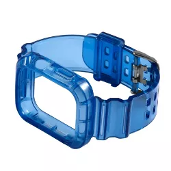 Insten Watch Band with Bumper Case For Apple Watch 44mm 42mm Series SE 6 5 4 3 2 1, Replacement Soft TPU Strap, Blue