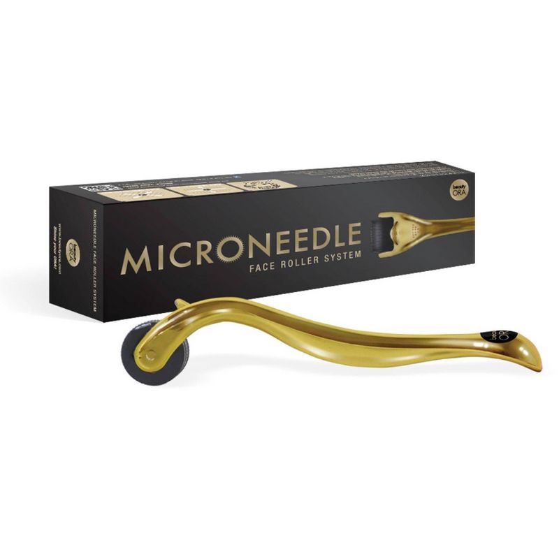 Beauty ORA Facial Microneedle Roller System - Gold Handle/Black Head - 0.25mm, 1 of 6