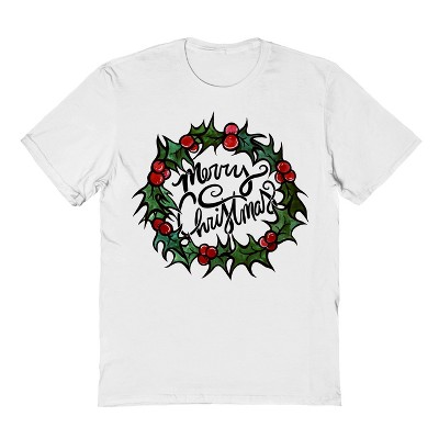 Rerun Island Men's Merry Christmas Short Sleeve Graphic Cotton T-Shirt