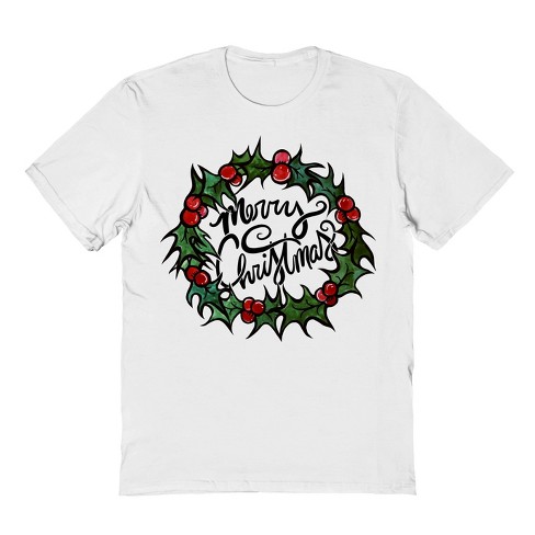 Rerun Island Men's Merry Christmas Short Sleeve Graphic Cotton T-Shirt - image 1 of 1