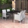vidaXL Elegant 5-Piece Patio Dining Set with Cushions - Outdoor Seating with Weather-Resistant PE Rattan, Powder-Coated Steel Frame, Black Glass Table - 2 of 4