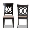 2pc Lucie Fabric Upholstered Wood Dining Chair Set Sand/Dark Brown - Baxton Studio - 2 of 4