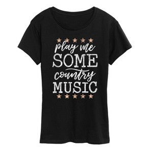 Women's - Instant Message - Play Me Some Country Music Short Sleeve Graphic T-Shirt - 1 of 4