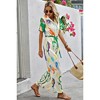 I AM A FASHION JUNKY Allover Print Button Up Belt Jumpsuit - 4 of 4