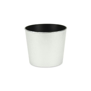 HomeRoots 6" Silver Recycled Plastic Indoor Outdoor Round Pot Planter - 1 of 3
