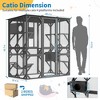 Jojoka 70 Inch Large Walk-in Outdoor Catio Cat Enclosure with Window Access, Roof, Resting Boxes, Hammock, Scratching Post, Grey - 2 of 4