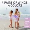Blue Panda 4 Pc Girls' Fairy, Angel, or Butterfly Wings - Costume Accessories & Party Favors or Supplies, Blue, Green, Pink, Purple - 3 of 4