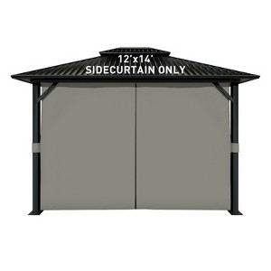 Aoodor 4-Panel Gazebo Replacement Curtains, Patio Privacy Sidewalls with Double Zipper, Replacement for Outdoor Gazebo Canopy (Curtain Only) - 1 of 4