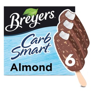 Breyers Carb Smart Frozen Dairy Dessert Almond Bars with 100% Grade A Milk & Cream - 18oz/6ct - 1 of 4