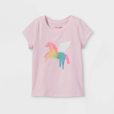 Unicorn Rainbow Girls Embroidered Shirt