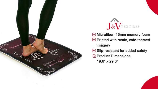 J&V TEXTILES Relax Series Anti-Fatigue Cushioned Comfort Anti-Fatigue Mats (Whisk Me Away), 2 of 7, play video