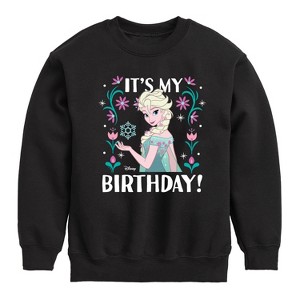 Boys' - Disney - Elsa It's My Birthday Graphic Long Sleeve Fleece Sweatshirt - 1 of 3