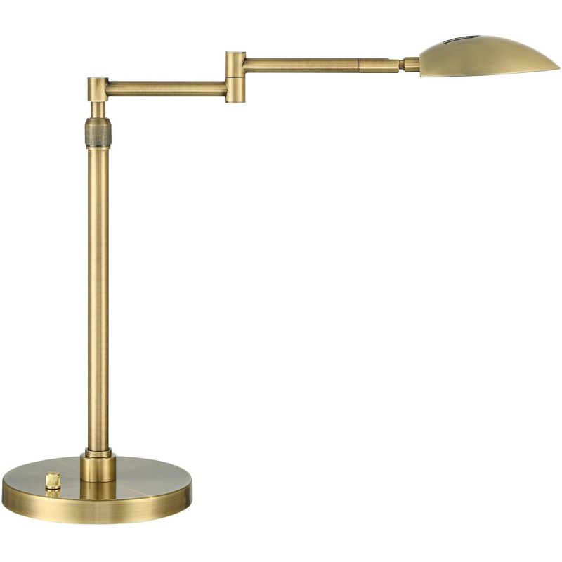 Possini Euro Design Eliptik 24 1/2" High Mid Century Modern Desk Lamp LED Adjustable Swing Arm Warm Gold Iron Single Home Office Living Room Bedroom, 1 of 10